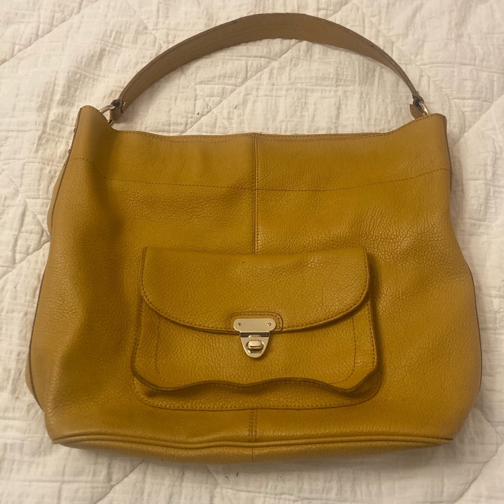 BANANA REPUBLIC Mustard Hobo Cow Leather Shoulder Bag